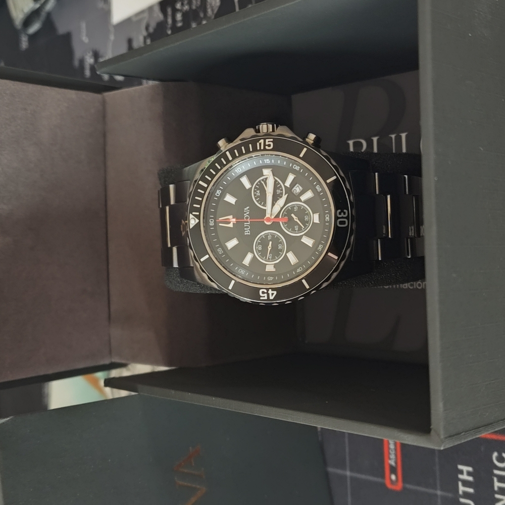Bulova Black Chronograph Watch